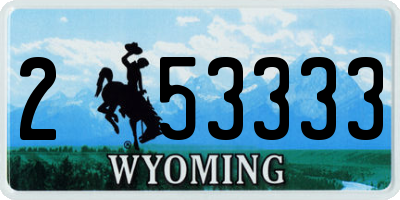 WY license plate 253333