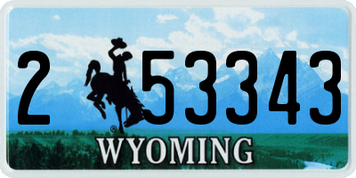 WY license plate 253343
