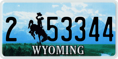 WY license plate 253344