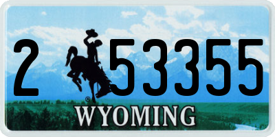 WY license plate 253355
