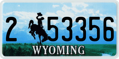WY license plate 253356