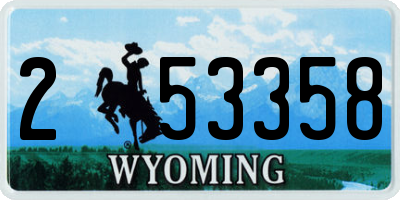 WY license plate 253358