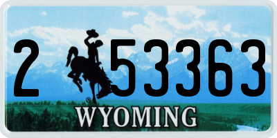 WY license plate 253363