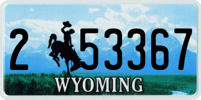 WY license plate 253367