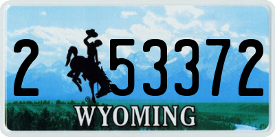 WY license plate 253372