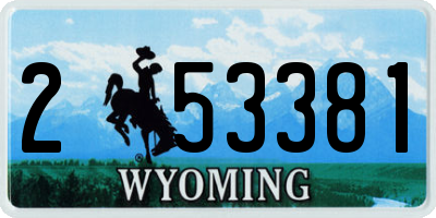 WY license plate 253381