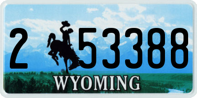WY license plate 253388