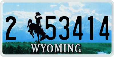 WY license plate 253414