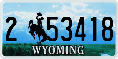 WY license plate 253418