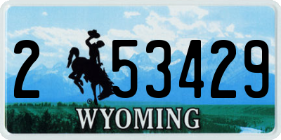 WY license plate 253429