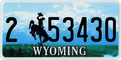 WY license plate 253430