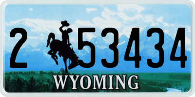 WY license plate 253434