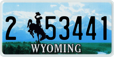 WY license plate 253441