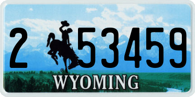 WY license plate 253459
