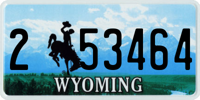 WY license plate 253464