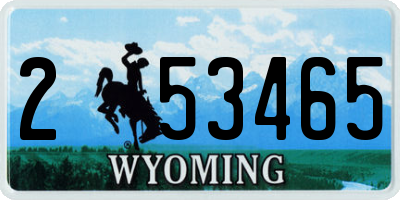 WY license plate 253465