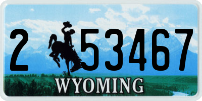 WY license plate 253467