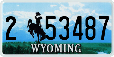 WY license plate 253487