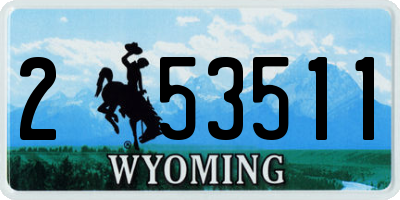 WY license plate 253511