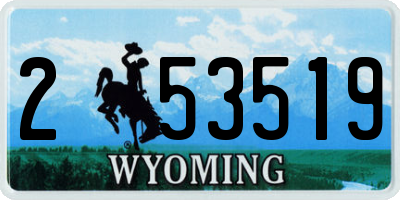 WY license plate 253519