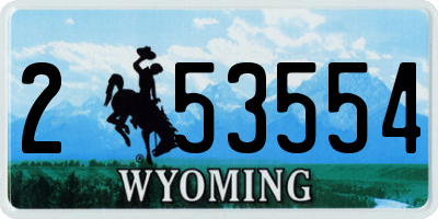 WY license plate 253554