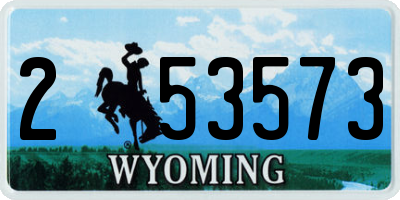 WY license plate 253573