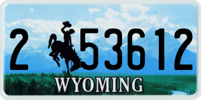 WY license plate 253612
