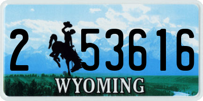 WY license plate 253616