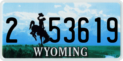 WY license plate 253619
