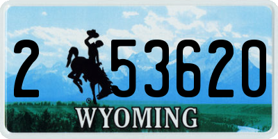 WY license plate 253620