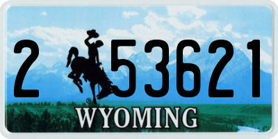 WY license plate 253621