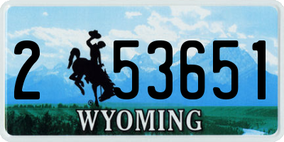 WY license plate 253651