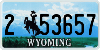 WY license plate 253657