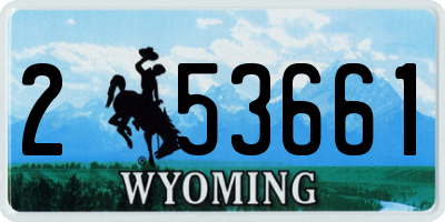 WY license plate 253661
