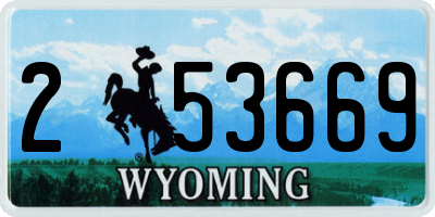 WY license plate 253669