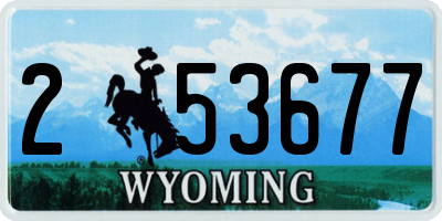 WY license plate 253677