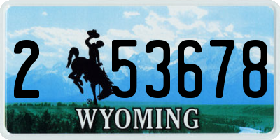 WY license plate 253678