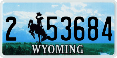 WY license plate 253684