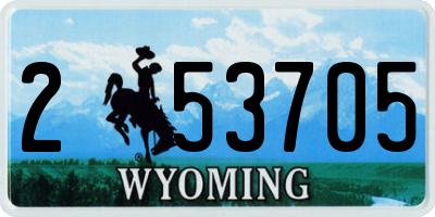 WY license plate 253705