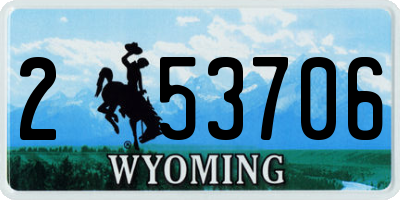 WY license plate 253706