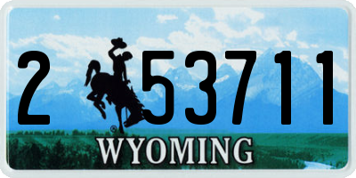 WY license plate 253711