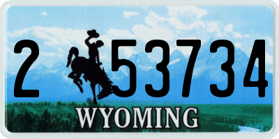 WY license plate 253734