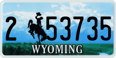 WY license plate 253735