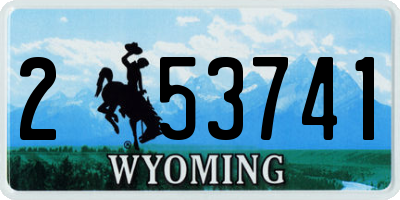 WY license plate 253741