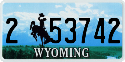 WY license plate 253742