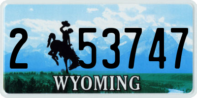 WY license plate 253747