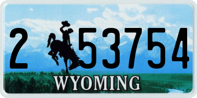 WY license plate 253754