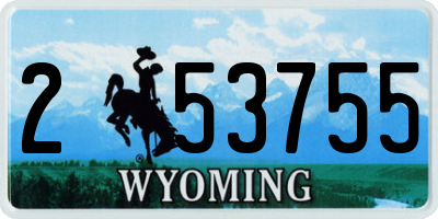 WY license plate 253755