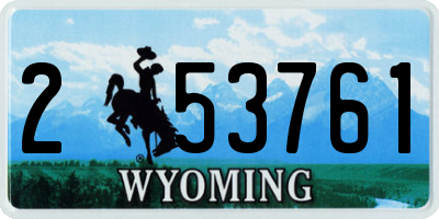 WY license plate 253761