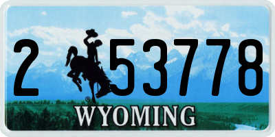 WY license plate 253778